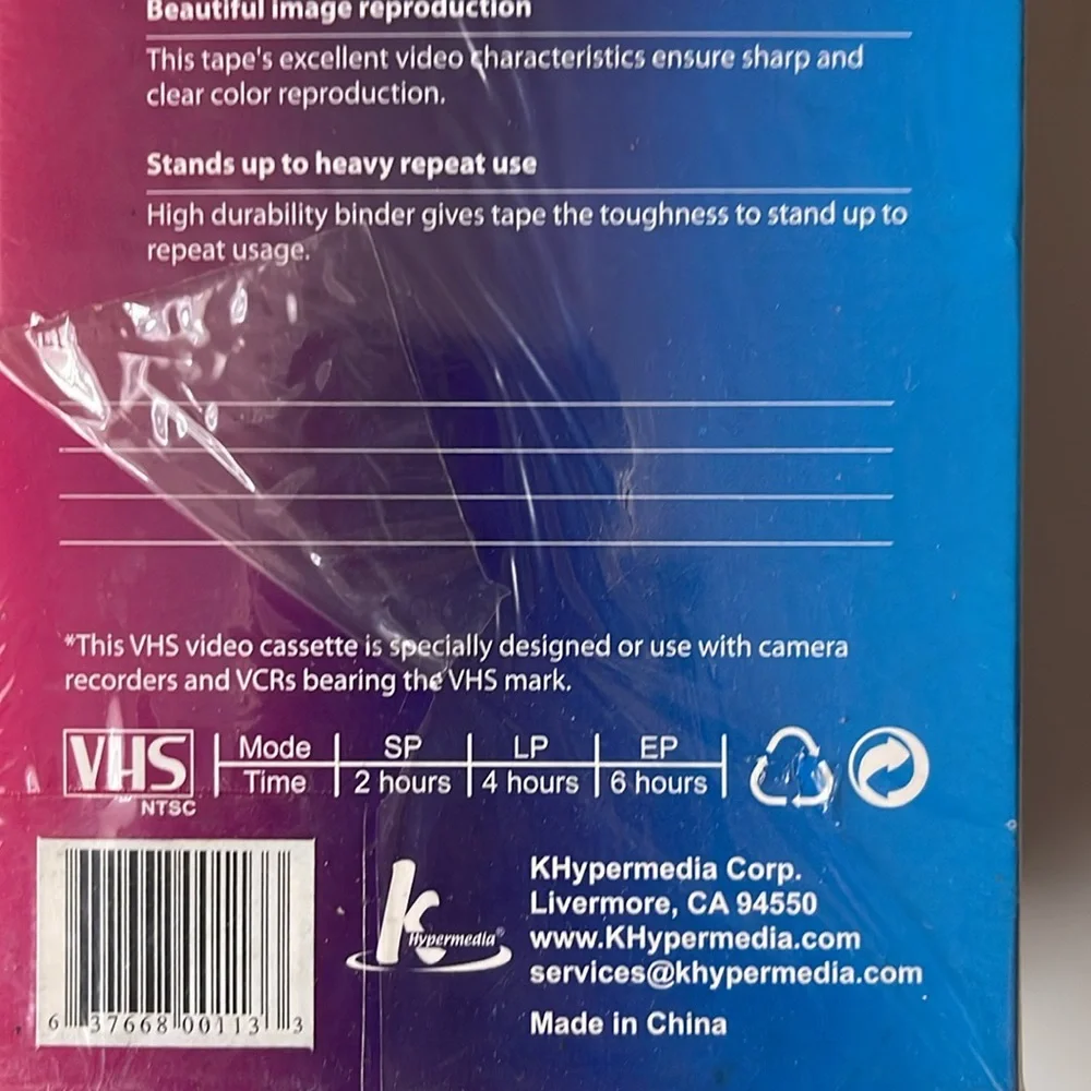 Factory sealed 3 Pack VHS Blank Tapes